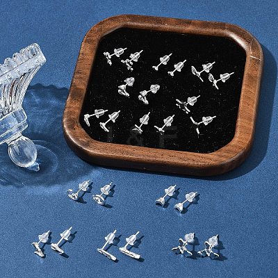 2 Pairs Alloy Stud Earrings for Women EJEW-FS0001-27H-1