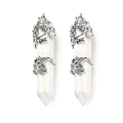 Natural Howlite Big Pointed Pendants G-A172-16H-1