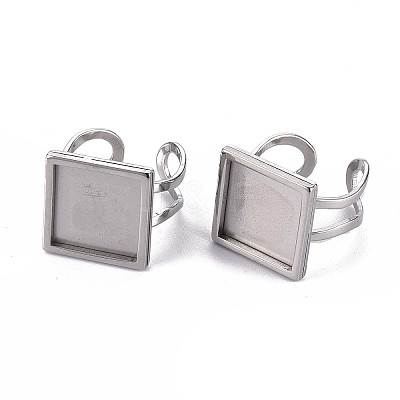 Non-Tarnish 201 Stainless Steel Cuff Pad Ring Settings X-STAS-S080-041C-P-1