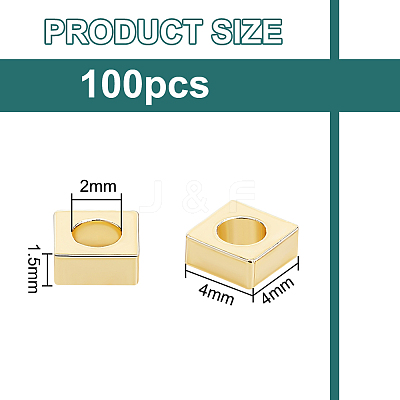 100Pcs Brass Spacer Beads KK-BC0012-54A-1
