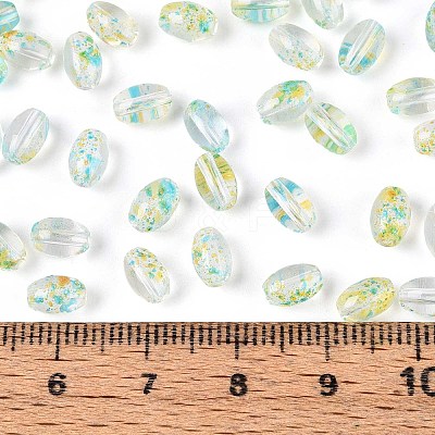 Baking Paint Transparent Glass Beads DGLA-T004-06J-1