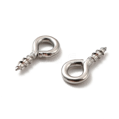Non-Tarnish 304 Stainless Steel Screw Eye Pin Peg Bails X-STAS-E044-07P-01-1
