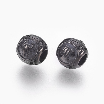 316 Surgical Stainless Steel European Beads STAS-F195-128B-09-1