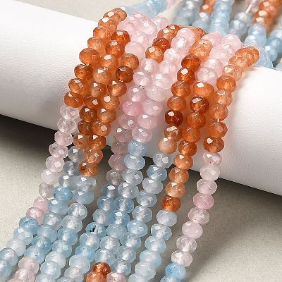 Natural White Jade Bead Strands G-R343-2x4-34-1