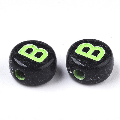 Opaque Black Acrylic Beads MACR-N008-17B-1