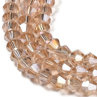 Transparent Electroplate Glass Beads Strands GLAA-F029-4mm-A12-1