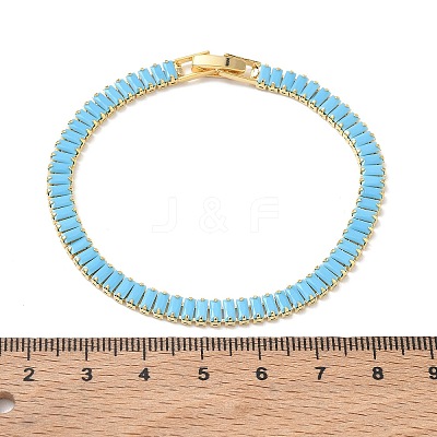 Synthetic Turquoise Tennis Bracelets KK-CBA964F-01G-05-1