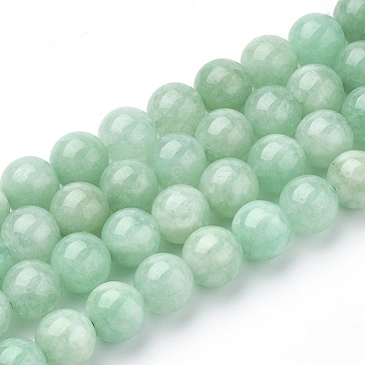 Natural Myanmar Jade/Burmese Jade Beads Strands G-T064-22-8mm-1