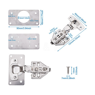 304 Stainless Steel 8Pcs Hinge Pieces & 2Pcs Hydraulic Hinge FIND-SW0001-03-1
