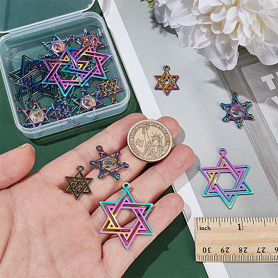 18Pcs 3 Styles Alloy & 304 Stainless Steel Pendants DIY-AR0004-53-1