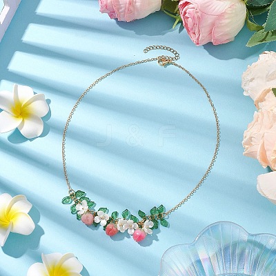 Epoxy Resin & Acrylic Pendant Necklace NJEW-TA00162-1