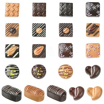 42Pcs 21 Colors Resin Cabochons RESI-CJ0005-05-1