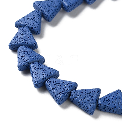 Triangle Dyed Natural Lava Rock Beads Strands G-O126-04A-03-1