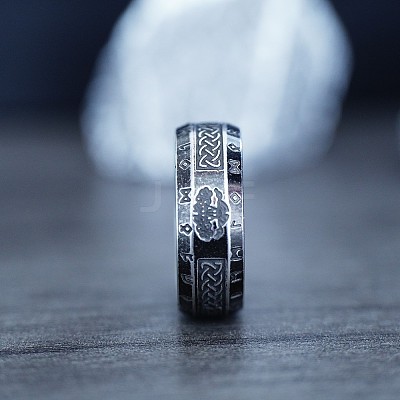 Viking Style Retro 304 Stainless Steel Finger Rings FS-WG40F7A-06-1