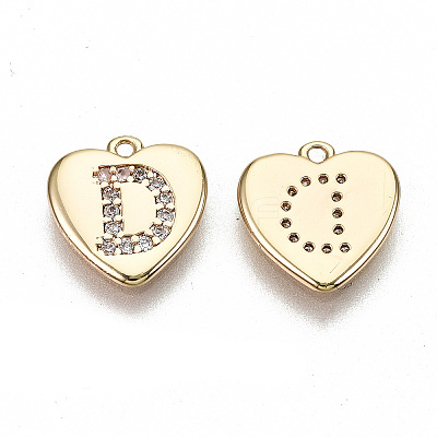 Brass Micro Pave Clear Cubic Zirconia Charms KK-N231-234D-NF-1