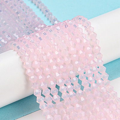 Baking Paint Transparent Glass Beads Strands DGLA-F029-J4mm-08-1