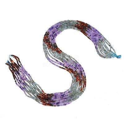 Gradient Color Natural Apatite & Carnelian & Dyed White Jade Beads Strands GG-CBA1668-A07-2mm-1