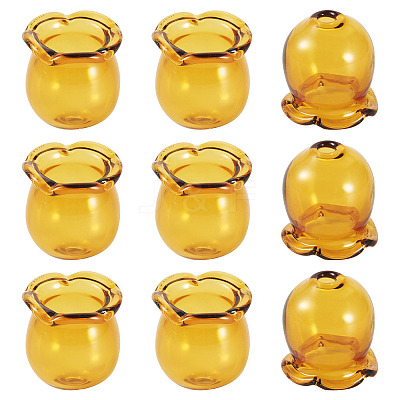 10Pcs Glass Bead Caps for Wind Chimes Making GLAA-BY0001-05D-1