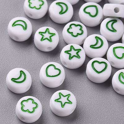 White Opaque Acrylic Beads MACR-N008-41C-1