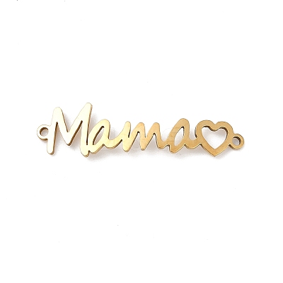 Mother's Day 201 Stainless Steel Connector Charms STAS-F316-38G-1