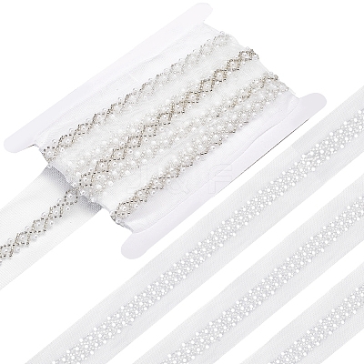 4Yards Polyester Lace Ribbon SRIB-GF0001-73A-02-1
