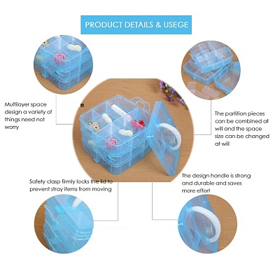 Rectangle Portable PP Plastic Detachable Storage Box CON-D007-02A-1
