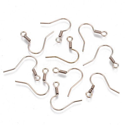 304 Stainless Steel Earring Hooks X-STAS-S111-002RG-NR-1
