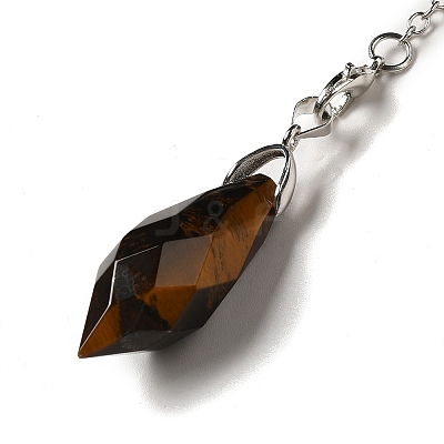 Natural Tiger Eye Dowsing Pendulum Big Pendants G-H286-03P-09-1
