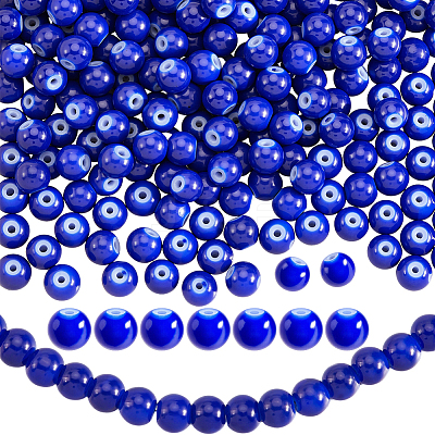 3 Strands Baking Paint Transparent Glass Round Bead Strands DGLA-PA0001-02A-1