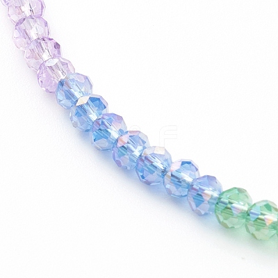 Rainbow Personalized Electroplate Glass Beaded Necklaces NJEW-JN03410-04-1