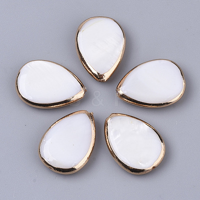 Edge Golden Plated Freshwater Shell Beads SHEL-S276-46-1