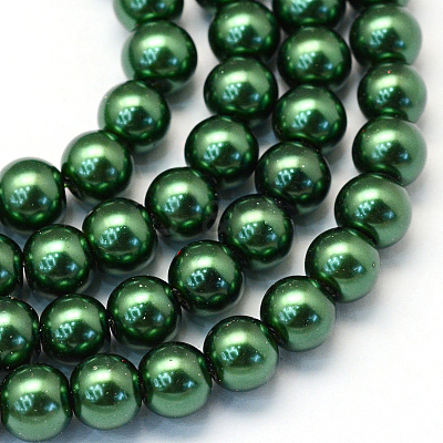 Baking Paint Glass Pearl Round Bead Strands HY-Q003-10mm-75-1