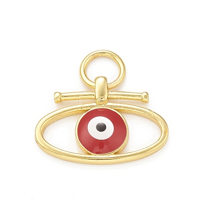 Rack Plating Brass Enamel Charms KK-C011-59G-1