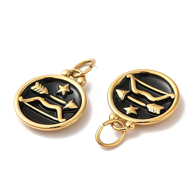 Ion Plating(IP) 304 Stainless Steel Enamel Pendants STAS-A080-43G-11-1