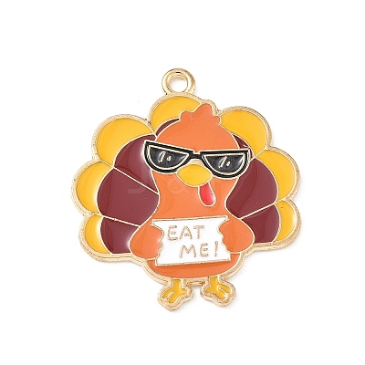 Thanksgiving Day Alloy Enamel Pendants ENAM-I076-01G-04-1