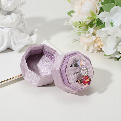 Velvet Cover Plastic Couple Ring Box VBOX-WH20003-001J-1