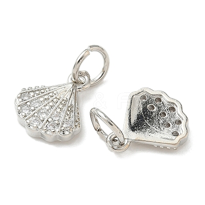 Brass Micro Pave Cubic Zirconia Pendants KK-D386-13P-1