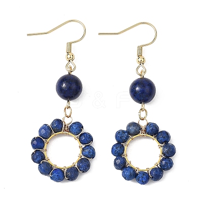 304 Stainless Steel Round Dangle Earrings EJEW-JE06786-01-1