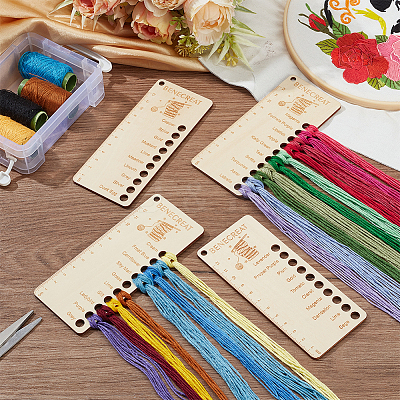 4Pcs Wood Thread Winding Boards AJEW-WH0534-51C-1