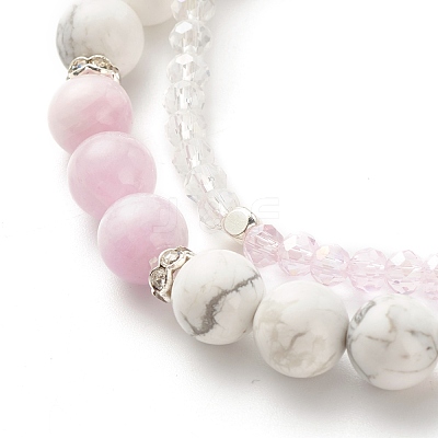 Moon and Star Charm Multi-strand Bracelet BJEW-TA00033-03-1