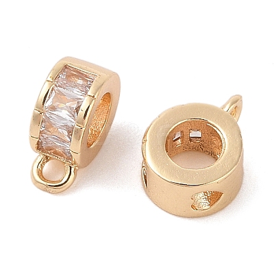 Brass Pave Clear Cubic Zirconia Beads LS-KK-N256-08G-B-1