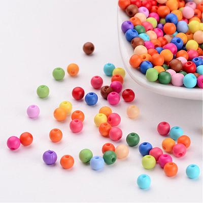 Solid Chunky Acrylic Ball Beads SACR-R812-4mm-M-1