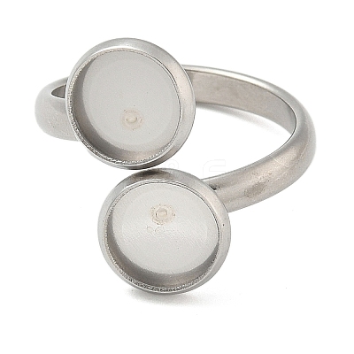 304 Stainless Steel Cuff Rings Components STAS-K279-02A-P-1