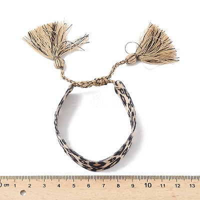 Leopard Print Pattern Polyester Cord Adjustable Bracelets BJEW-B127-01D-1