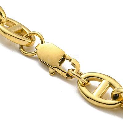 Ion Plating(IP) 304 Stainless Steel Oval Link Chain Bracelets BJEW-D030-11A-G-1