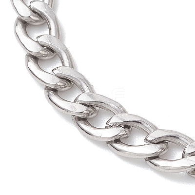 2Pcs 304 Stainless Steel Figaro Chains & Cuban Link Chains Bracelets Sets for Women BJEW-JB13276-1