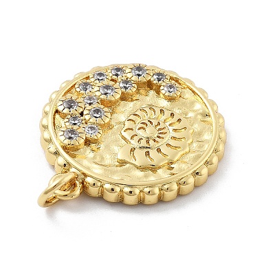 Brass Micro Pave Cubic Zirconia Pendants X-KK-Z098-18G-1
