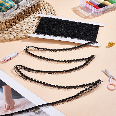 10Yards Polyester Fish Silk Elastic Lace Band OCOR-LP0003-36A-1