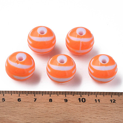Opaque Striped Acrylic Beads MACR-S373-27B-04-1