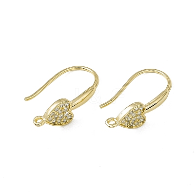 Rack Plating Brass Micro Pave Cubic Zirconia Earrings Hooks EJEW-F294-18G-1